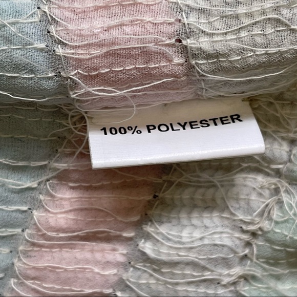 Free People Pastel Sequin, Beaded Fringe Boho/ Flapper Style Cape O/S One Size - Picture 13 of 15